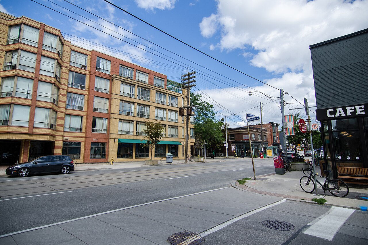 Storefronts on Queen Street East in Leslieville